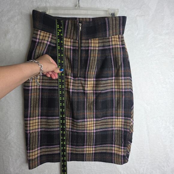 Plenty By Tracy Reese sz4 Unique Plaid layers wool skirts Fall Old money British - Picture 12 of 14
